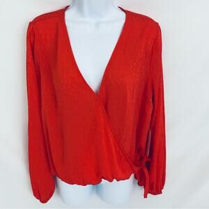 NWT Leith Wrap Long Sleeve Top Size Large